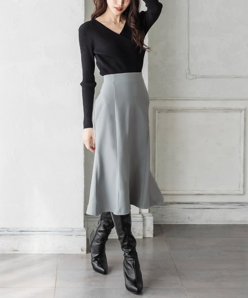 Julia Boutique（ジュリアブティック）の「ミディアム丈チューリップスカート/21536（スカート・レディース・ピンク/ベージュ/ブルー/ベージュ系/ブラック/グリーン系/オレンジ/ホワイト・MEDIUM）」の6枚目の写真