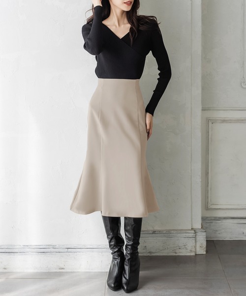 Julia Boutique（ジュリアブティック）の「ミディアム丈チューリップスカート/21536（スカート・レディース・ピンク/ベージュ/ブルー/ベージュ系/ブラック/グリーン系/オレンジ/ホワイト・MEDIUM）」の17枚目の写真