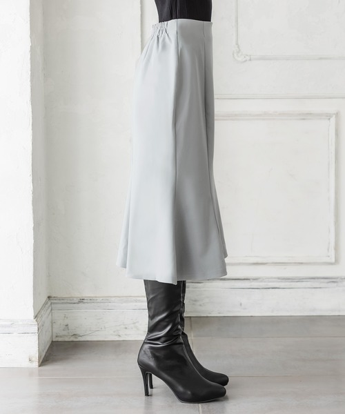 Julia Boutique（ジュリアブティック）の「ミディアム丈チューリップスカート/21536（スカート・レディース・ピンク/ベージュ/ブルー/ベージュ系/ブラック/グリーン系/オレンジ/ホワイト・MEDIUM）」の9枚目の写真