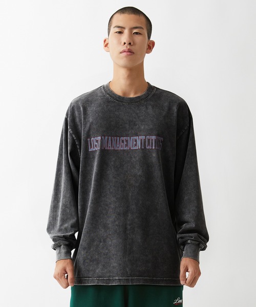 LMCの「【LMC】ACID WASHED FN LONG SLV TEE / エルエムシー アシッドウォッシュ FN  ロゴ ロングスリーブ Tシャツ（Tシャツ/カットソー・メンズ・ブラック/グレー・LARGE/SMALL/MEDIUM/X-LARGE）」の2枚目の写真