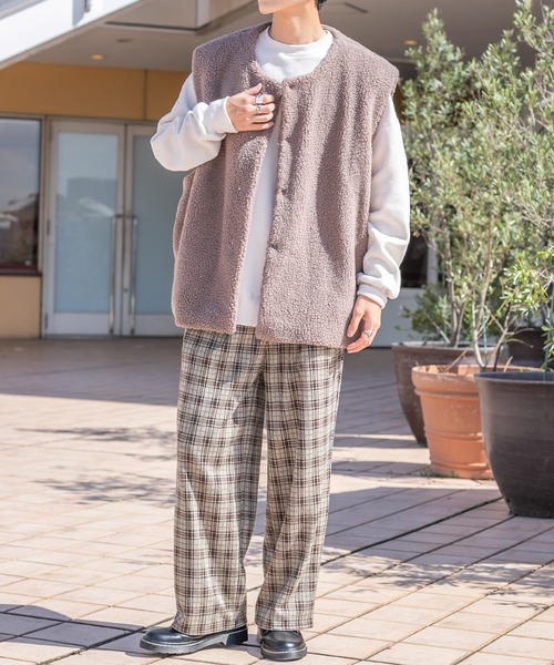 PairPair（ペアペア）の「ボアベスト(ユニセックス)（ベスト・レディース・アイボリー/モカ・MEDIUM/LARGE）」の11枚目の写真