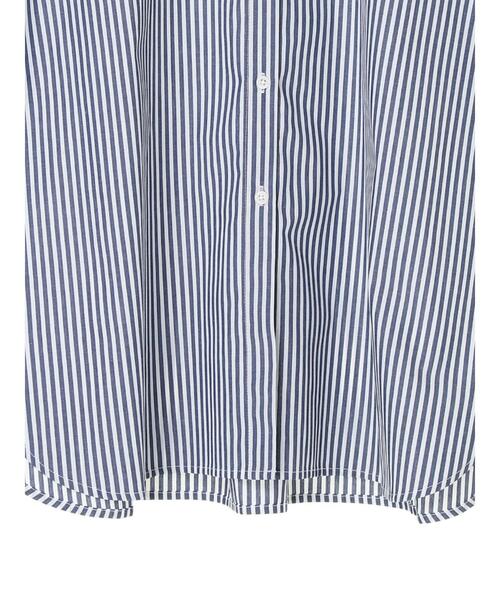 earth music&ecology（アースミュージックアンドエコロジー）の「ストライプオーバーシャツ ＊（シャツ/ブラウス・レディース・ブルー/グリーン/キャメル・FREE）」の5枚目の写真