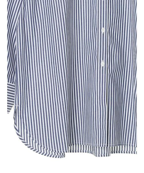 earth music&ecology（アースミュージックアンドエコロジー）の「ストライプオーバーシャツ ＊（シャツ/ブラウス・レディース・ブルー/グリーン/キャメル・FREE）」の11枚目の写真