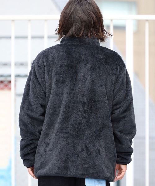 WILD THINGS（ワイルドシングス）の「WILDTHINGS / ワイルドシングス SHAGGY FLEECE JACKET フリースジャケット ブランドロゴ ポケット ユニセックス（ブルゾン・メンズ・チャコールグレー/ブラック・S/L/XL/M）」の21枚目の写真