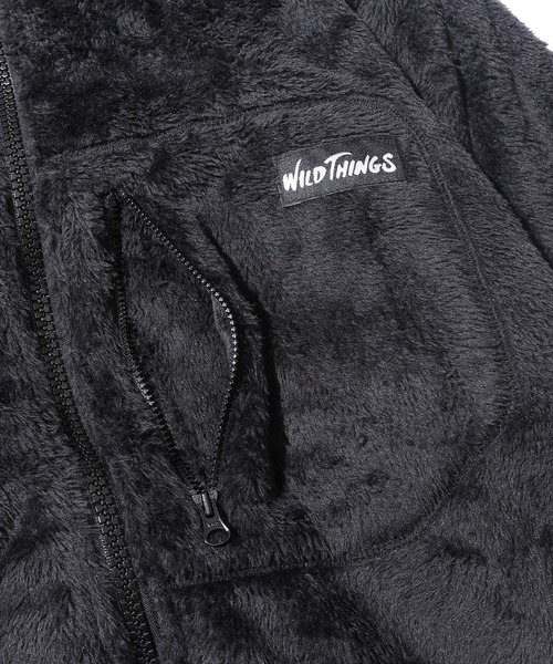 WILD THINGS（ワイルドシングス）の「WILDTHINGS / ワイルドシングス SHAGGY FLEECE JACKET フリースジャケット ブランドロゴ ポケット ユニセックス（ブルゾン・メンズ・チャコールグレー/ブラック・S/L/XL/M）」の13枚目の写真
