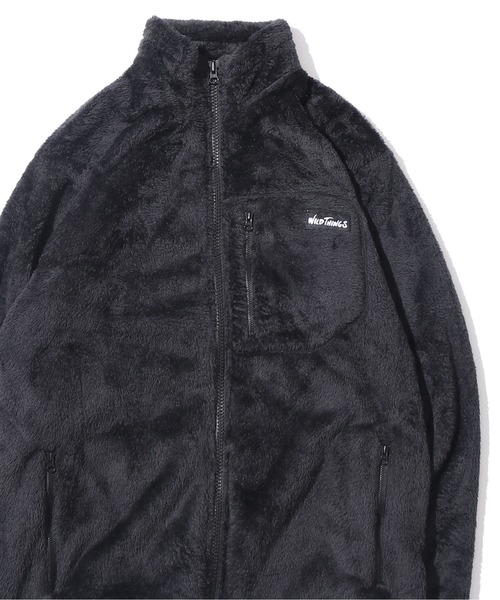 WILD THINGS（ワイルドシングス）の「WILDTHINGS / ワイルドシングス SHAGGY FLEECE JACKET フリースジャケット ブランドロゴ ポケット ユニセックス（ブルゾン・メンズ・チャコールグレー/ブラック・S/L/XL/M）」の19枚目の写真