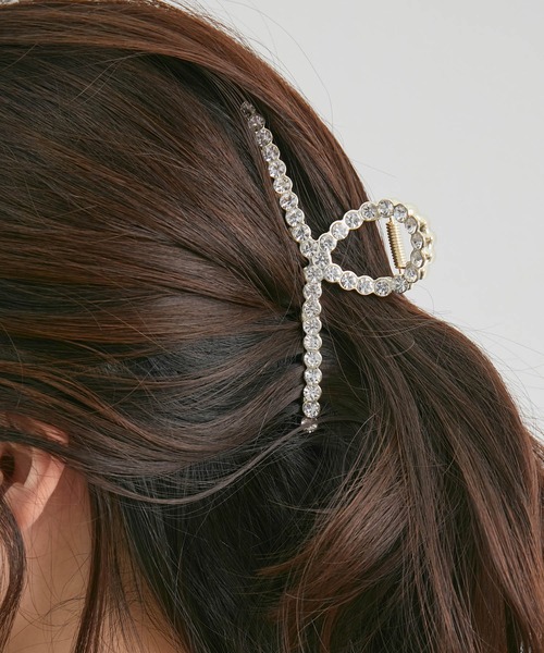 VIS（ビス）の「パール／ビジューヘアクリップ（バレッタ/ヘアクリップ・レディース・ゴールド/ゴールド系その他・FREE）」の2枚目の写真