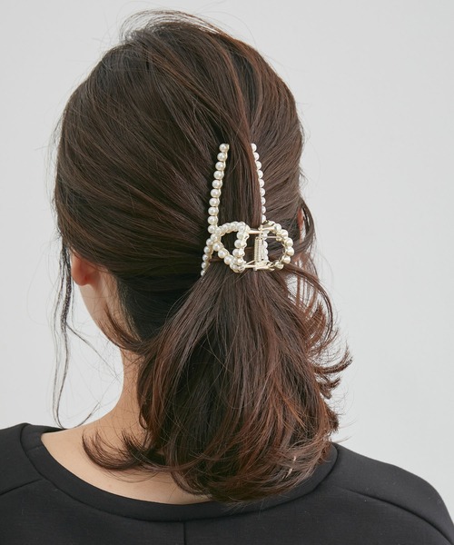 VIS（ビス）の「パール／ビジューヘアクリップ（バレッタ/ヘアクリップ・レディース・ゴールド/ゴールド系その他・FREE）」の8枚目の写真