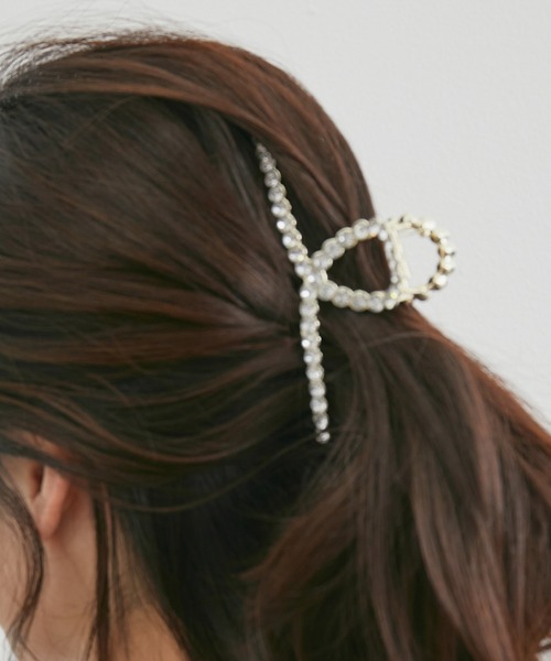 VIS（ビス）の「パール／ビジューヘアクリップ（バレッタ/ヘアクリップ・レディース・ゴールド/ゴールド系その他・FREE）」の4枚目の写真