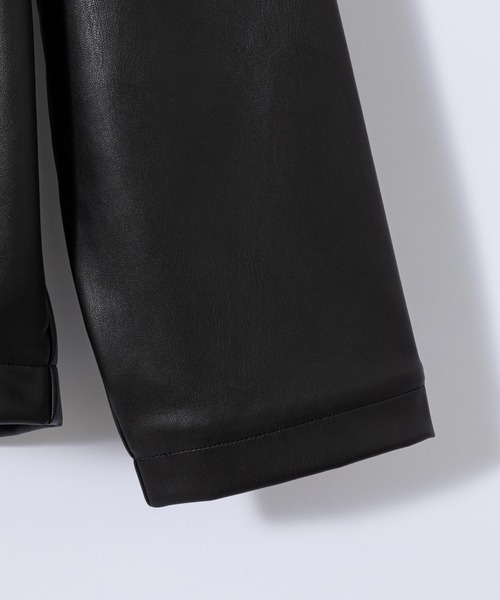 Curly(カーリー)の「#【CURLY&Co./カーリー】REGENCY NC JACKET "Synthetic leather"/シンセティックレザーノーカラージャケット(ブルゾン・メンズ・ブラック・1/2)」の7枚目の写真
