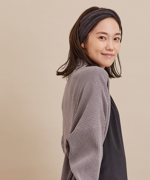 SALON adam et rope'（サロン アダム エ ロペ）の「【極上の肌ざわり】ヘアバンド -CreamyCotton /クリーミーコットン-（ヘアバンド・レディース・オフホワイト/チャコールグレー/パープル/マスタード・FREE）」の10枚目の写真