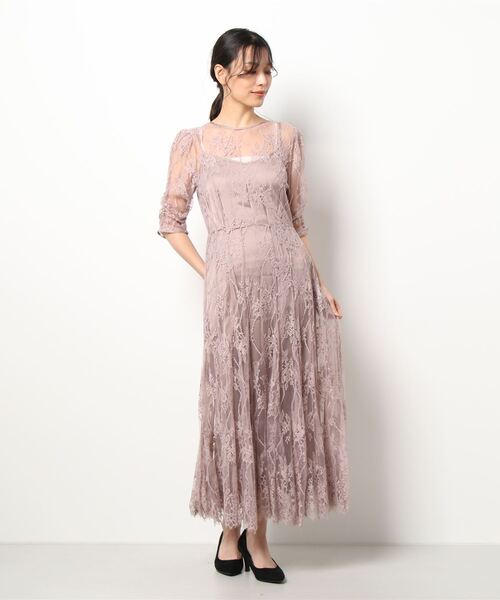 新品未使用　SNIDEL　バックデザインレースオケワンピース　モカ　サイズ1 SNIDEL（スナイデル）の「バックデザインレースワンピース