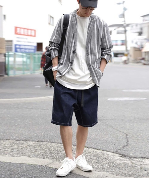 antiqua(アンティカ)の「デニムハーフパンツ(デニムパンツ・メンズ・ブルー・L/XL)」の6枚目の写真