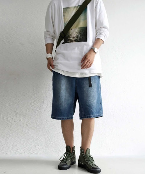 antiqua(アンティカ)の「デニムハーフパンツ(デニムパンツ・メンズ・ブルー・L/XL)」の9枚目の写真