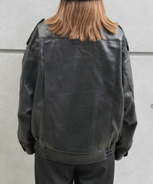 CORNERS（コーナーズ）の「フェイクレザーブルゾン（ブルゾン・レディース・ブラック・M）」の11枚目の写真