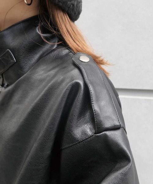 CORNERS（コーナーズ）の「フェイクレザーブルゾン（ブルゾン・レディース・ブラック・M）」の13枚目の写真