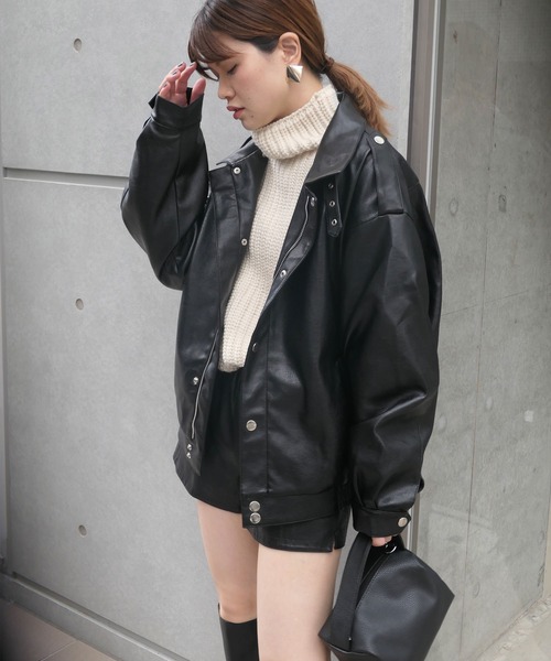 CORNERS（コーナーズ）の「フェイクレザーブルゾン（ブルゾン・レディース・ブラック・M）」の17枚目の写真