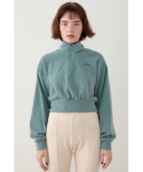 SLY（スライ）の「Sly Skin SOFT SWEAT ZIP TOPS ソフト スウェット ジップ トップス（ルームウェア/パジャマ・レディース・ターコイズブルー/アイボリー・FREE）」の11枚目の写真