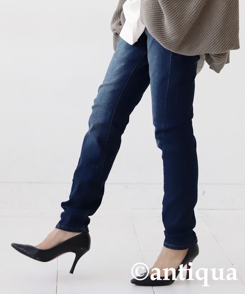 ザヴィリディアン 立体裁断 綿 麻 デニムパンツ ザヴィリジアン ザ ヴィリディアン The Viridi-anne Denim Skinny Pants