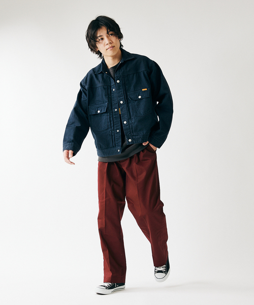 JOURNAL STANDARD（ジャーナルスタンダード）の「カラーT/C ツータック パンツ（チノパンツ・メンズ・グリーン/ブラック系その他/ネイビー/オレンジ/パープル/レッド・MEDIUM/LARGE）」の5枚目の写真