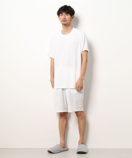 FRUIT OF THE LOOM(フルーツオブザルーム)の「【FRUIT OF THE LOOM】パイルルームウェアセットアップ/クルーネック/半袖Tシャツ&ハーフパンツ(ルームウェア/パジャマ・メンズ・グレー/ホワイト/ネイビー/ブラック・LL/M/L)」の21枚目の写真