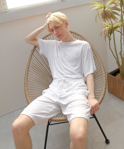 FRUIT OF THE LOOM(フルーツオブザルーム)の「【FRUIT OF THE LOOM】パイルルームウェアセットアップ/クルーネック/半袖Tシャツ&ハーフパンツ(ルームウェア/パジャマ・メンズ・グレー/ホワイト/ネイビー/ブラック・LL/M/L)」の19枚目の写真