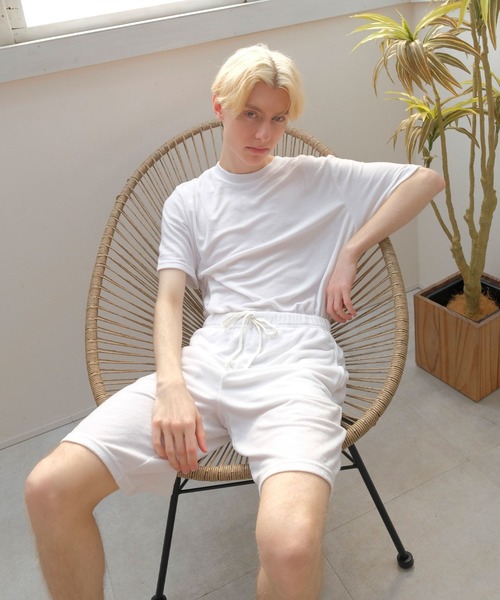 FRUIT OF THE LOOM(フルーツオブザルーム)の「【FRUIT OF THE LOOM】パイルルームウェアセットアップ/クルーネック/半袖Tシャツ&ハーフパンツ(ルームウェア/パジャマ・メンズ・グレー/ホワイト/ネイビー/ブラック・LL/M/L)」の20枚目の写真