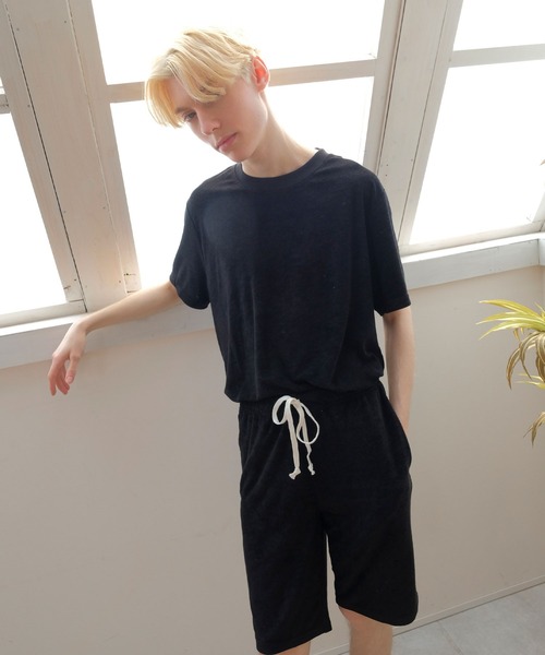 FRUIT OF THE LOOM(フルーツオブザルーム)の「【FRUIT OF THE LOOM】パイルルームウェアセットアップ/クルーネック/半袖Tシャツ&ハーフパンツ(ルームウェア/パジャマ・メンズ・グレー/ホワイト/ネイビー/ブラック・LL/M/L)」の22枚目の写真