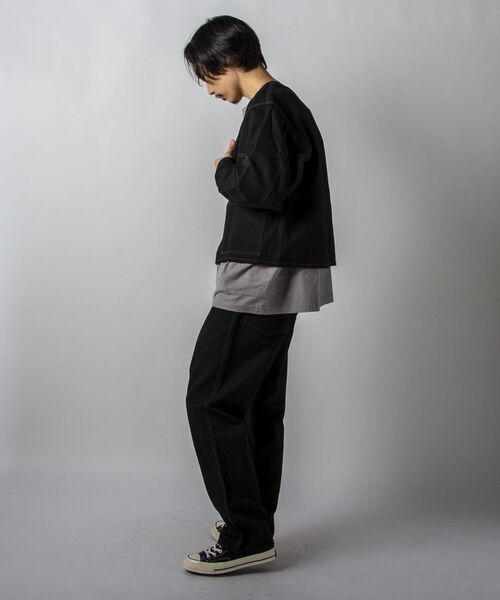 SMITH'S（スミス）の「【SMITH'S AMERICAN／スミス アメリカン】CHARLIE PANTS ペインターパンツ（その他パンツ・メンズ・ブラック/キナリ・SMALL/MEDIUM）」の4枚目の写真