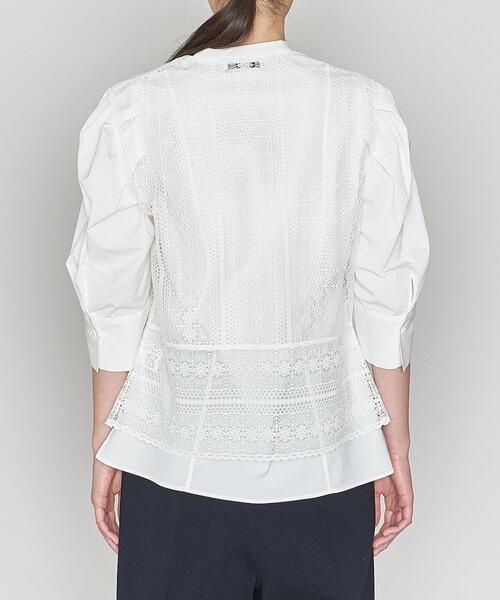 ASTRAET(アストラット)の「<ASTRAET(アストラット)>PE レース ノースリーブボレロ(シャツ/ブラウス・レディース・ホワイト/ブラック・FREE)」の5枚目の写真
