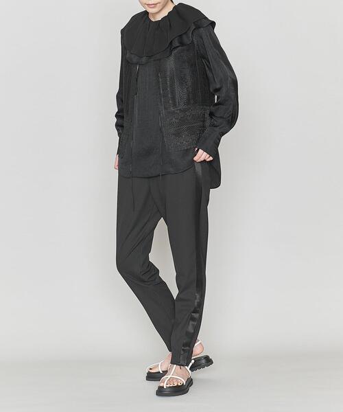 ASTRAET(アストラット)の「<ASTRAET(アストラット)>PE レース ノースリーブボレロ(シャツ/ブラウス・レディース・ホワイト/ブラック・FREE)」の7枚目の写真