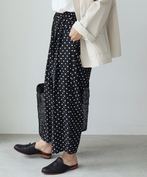 yuni（ユニ　）の「コットンキュプラ ｄｏｔプリントペチパンツ（コクーン）（その他パンツ・レディース・ブラック系その他/ブラック・FREE）」の19枚目の写真