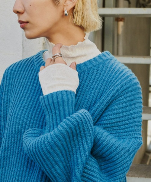 Auntie Rosa Holiday（アンティローザホリデー）の「シアーインナータートル（Tシャツ/カットソー・レディース・ブラック/ライトブルー/ブルー/ピンク/オレンジ/ホワイト/カーキ/オフホワイト・FREE）」の3枚目の写真