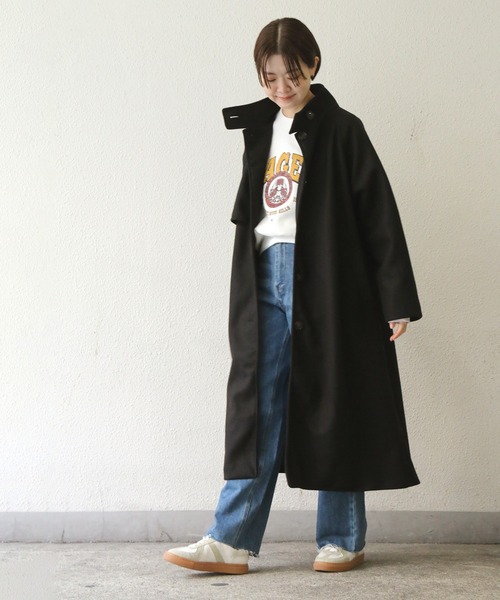 notch.(ノッチ)の「スタンドカラーコート(その他アウター・レディース・ブラック/ベージュ/オフホワイト・M)」の15枚目の写真
