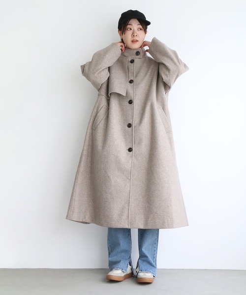 notch.(ノッチ)の「スタンドカラーコート(その他アウター・レディース・ブラック/ベージュ/オフホワイト・M)」の17枚目の写真
