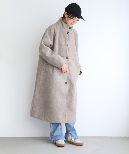 notch.(ノッチ)の「スタンドカラーコート(その他アウター・レディース・ブラック/ベージュ/オフホワイト・M)」の18枚目の写真