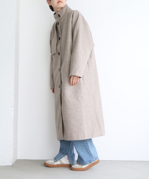 notch.(ノッチ)の「スタンドカラーコート(その他アウター・レディース・ブラック/ベージュ/オフホワイト・M)」の20枚目の写真