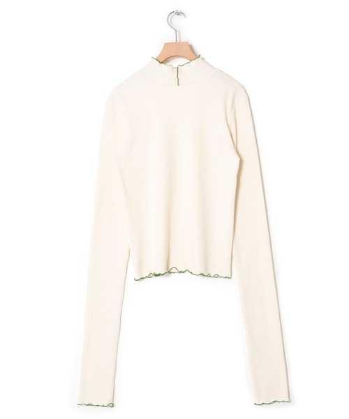 w closet（ダブルクローゼット）の「ランダムテレコフィンガーホールプルオーバー（Tシャツ/カットソー・レディース・アイボリー/イエロー/サックスブルー系1/ブラック・FREE）」の5枚目の写真