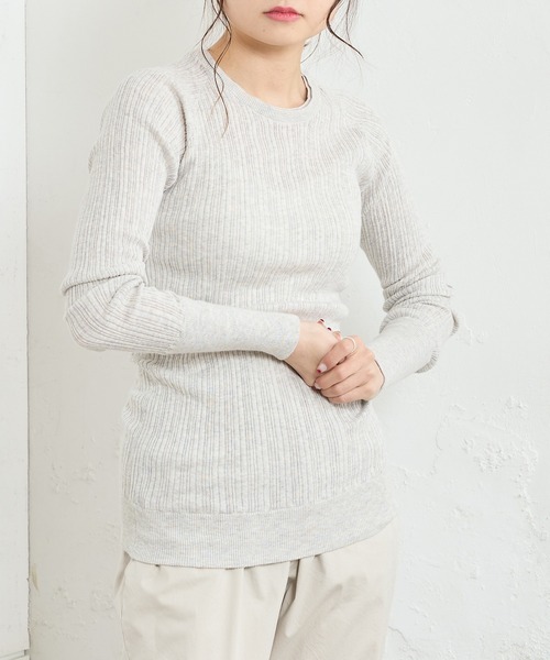 PUAL CE CIN（ピュアルセシン）の「綿針抜きロングスリーブ（Tシャツ/カットソー・レディース・ブラック/グレー/オフホワイト/ミント・FREE）」の3枚目の写真