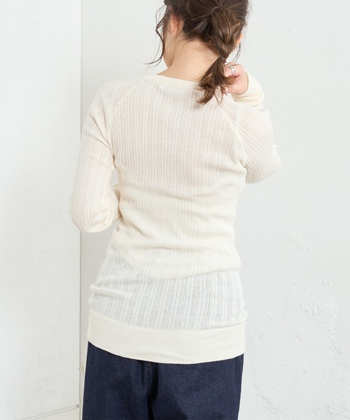PUAL CE CIN（ピュアルセシン）の「綿針抜きロングスリーブ（Tシャツ/カットソー・レディース・ブラック/グレー/オフホワイト/ミント・FREE）」の7枚目の写真