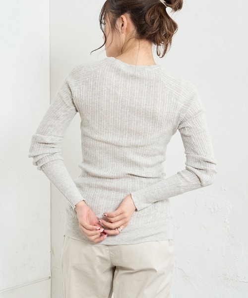PUAL CE CIN（ピュアルセシン）の「綿針抜きロングスリーブ（Tシャツ/カットソー・レディース・ブラック/グレー/オフホワイト/ミント・FREE）」の11枚目の写真