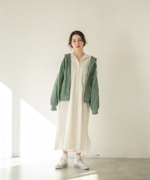 idem（イデム）の「【ZOZOTOWN限定】idem 0514 parker/ロゴ刺繍オーバーサイズパーカー（パーカー・レディース・ベージュ/グレー/グリーン・FREE）」の13枚目の写真