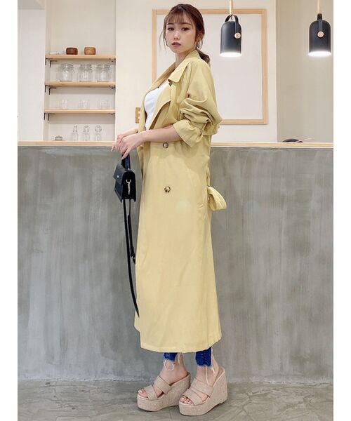 GYDA（ジェイダ）の「LOOSEトレンチコート（トレンチコート・レディース・ベージュ/オフホワイト/イエロー・FREE）」の9枚目の写真