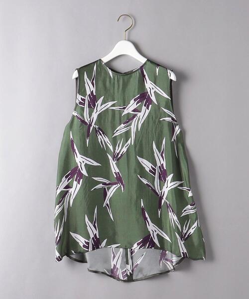 SACRA（サクラ）の「＜SACRA（サクラ）＞リーフプリント ノースリーブ ブラウス（シャツ/ブラウス・レディース・ダークグリーン・38）」の5枚目の写真