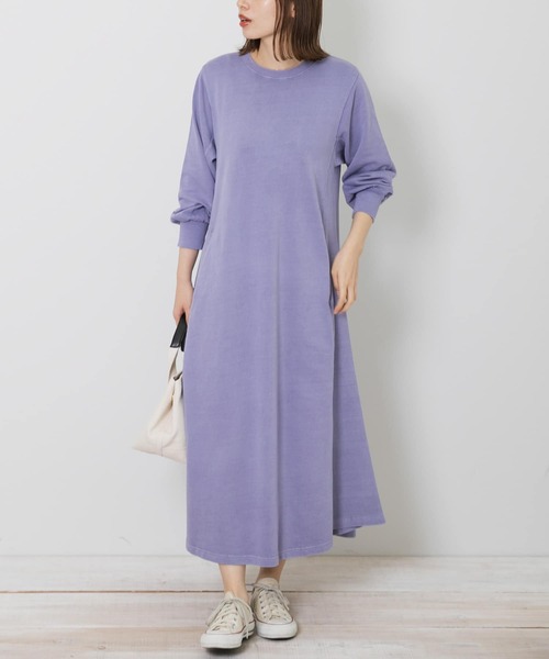 URBAN RESEARCH Sonny Label(アーバンリサーチサニーレーベル)の「ピグメントスェットワンピース(ワンピース・レディース・チャコールグレー/カーキ/ブルー・FREE)」の3枚目の写真