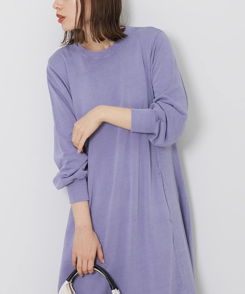 URBAN RESEARCH Sonny Label(アーバンリサーチサニーレーベル)の「ピグメントスェットワンピース(ワンピース・レディース・チャコールグレー/カーキ/ブルー・FREE)」の4枚目の写真