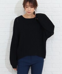 SHOO・LA・RUE | 透かしリーフ柄ニットプルオーバー(ニット/セーター)