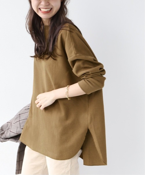 JOURNAL STANDARD relume（ジャーナルスタンダード　レリューム）の「TCワッフルオーバーサイズロングスリーブTシャツ◆（Tシャツ/カットソー・レディース・チャコールグレー/オートミール/ベージュ系その他・FREE）」の3枚目の写真
