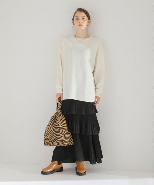 JOURNAL STANDARD relume（ジャーナルスタンダード　レリューム）の「TCワッフルオーバーサイズロングスリーブTシャツ◆（Tシャツ/カットソー・レディース・チャコールグレー/オートミール/ベージュ系その他・FREE）」の6枚目の写真