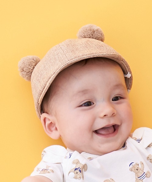 petit main（プティマイン）の「耳つきキャップ（キャップ・キッズ・アイボリー/ベージュ・48cm/46cm）」の2枚目の写真